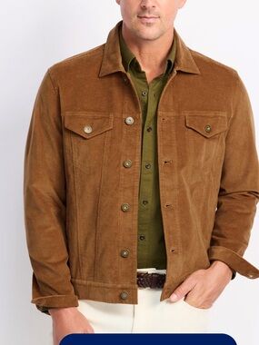Alesbury Corduroy Trucker in Camel Size XL